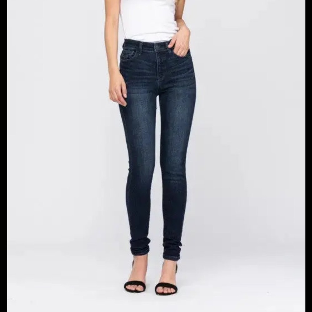 JUDY BLUE Super Dark High Waist Skinny Jeans